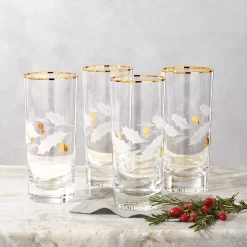 Holiday Gold Highball Glasses, Set of 4