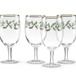 Holiday Iced Beverage Glasses, Set of 4