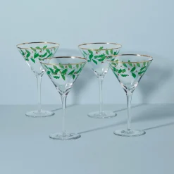 Holiday Martini Glasses, Set of 4
