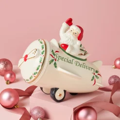 Holiday Santa Airplane Cookie Jar