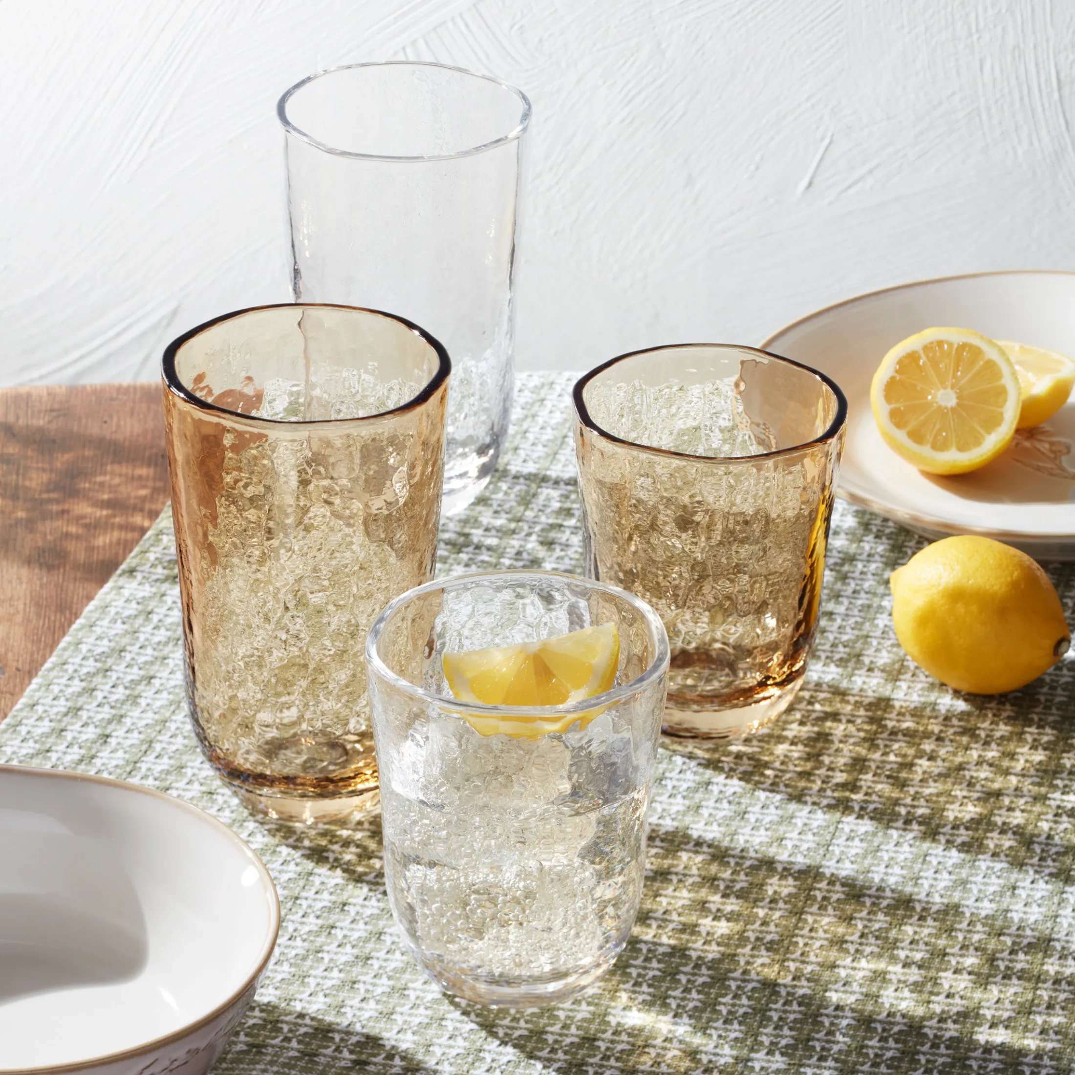 Homespun Amber Tall Tumbler - Set Of 4