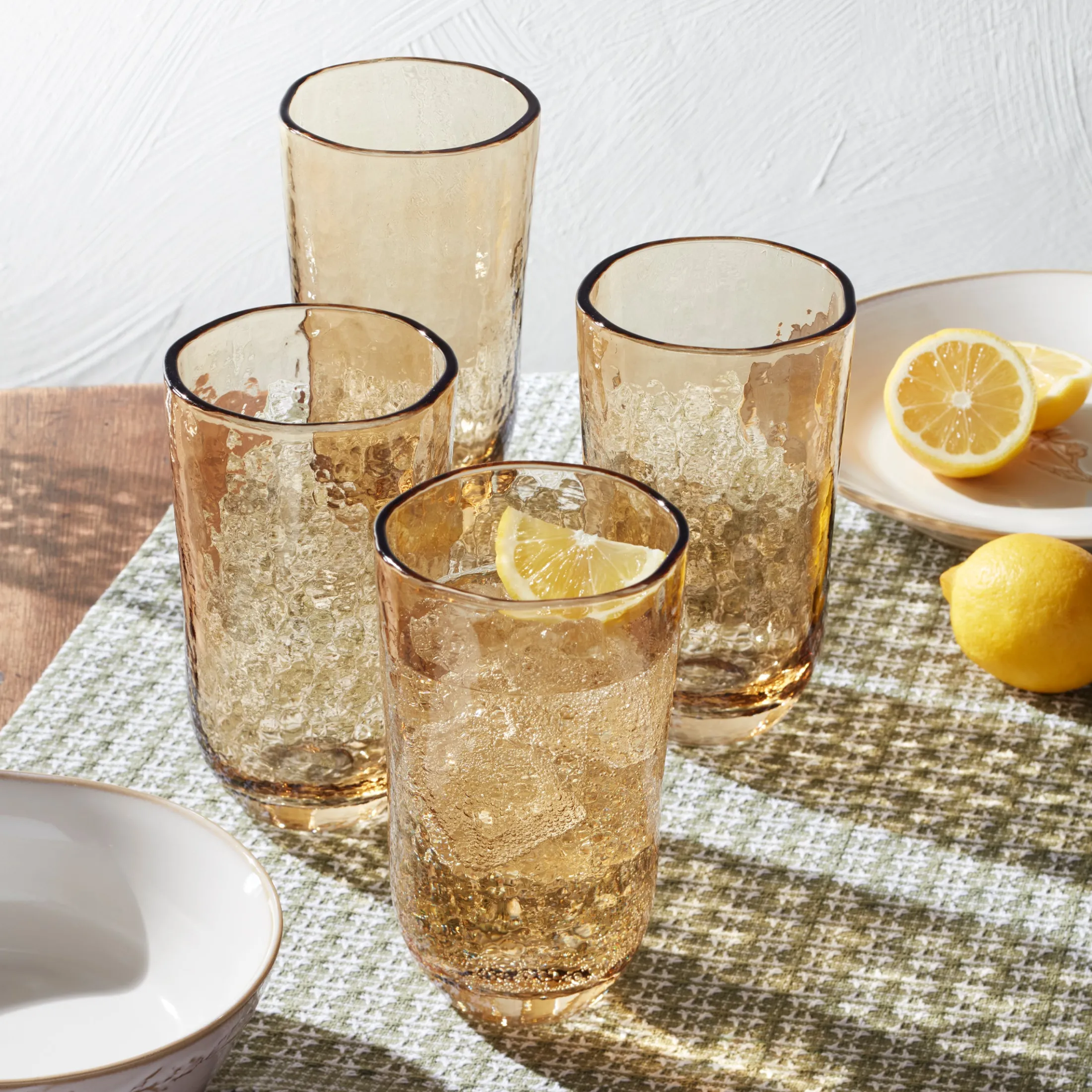 Homespun Amber Tall Tumbler - Set Of 4
