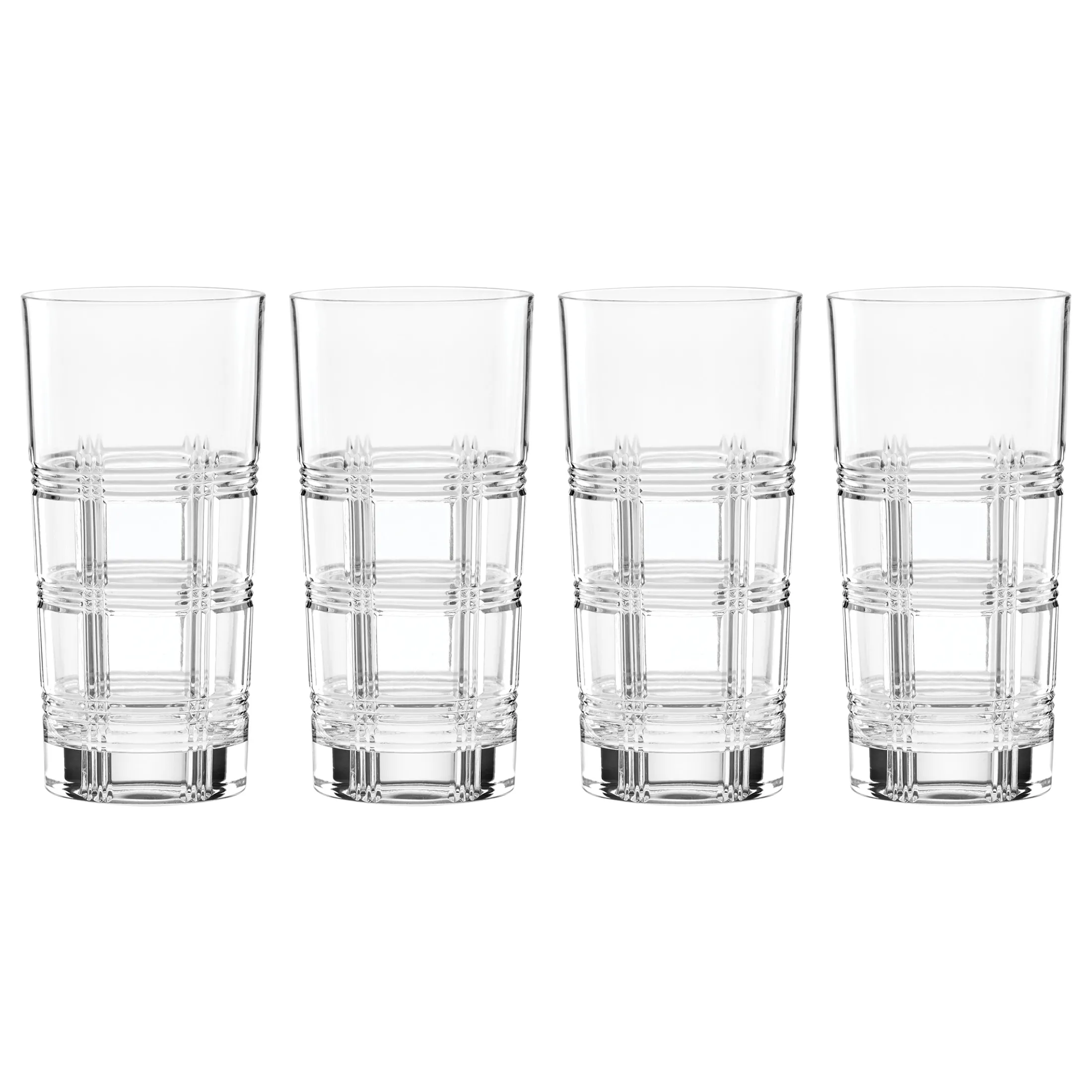 Hudson Crystal Highball Glasses, Set of 4