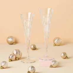 Hudson Crystal Toasting Flutes, Set of 2