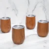 Insulated Woodgrain Wine Tumblers, Set of 4