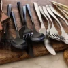 Isobel Black Satin 20-Piece Flatware Set