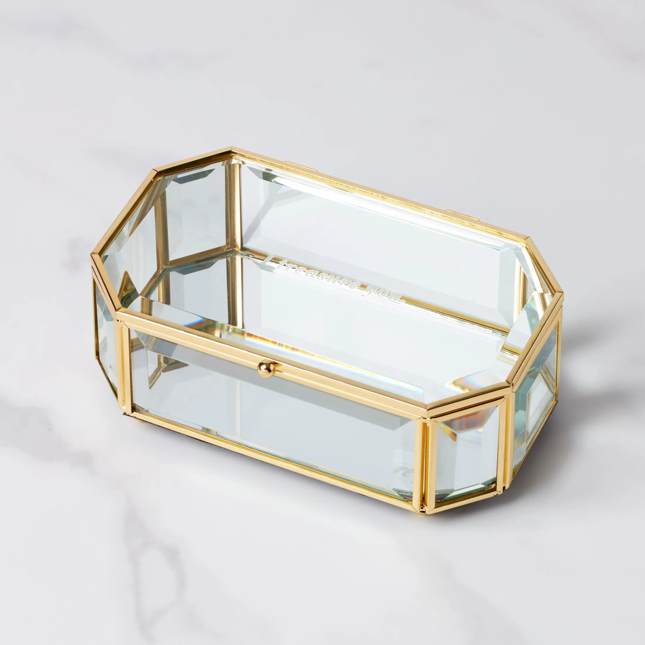 "I Treasure You" Clear Jewelry Box