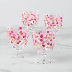 It's Raining Confetti Short Wine Glasses, Set of 4