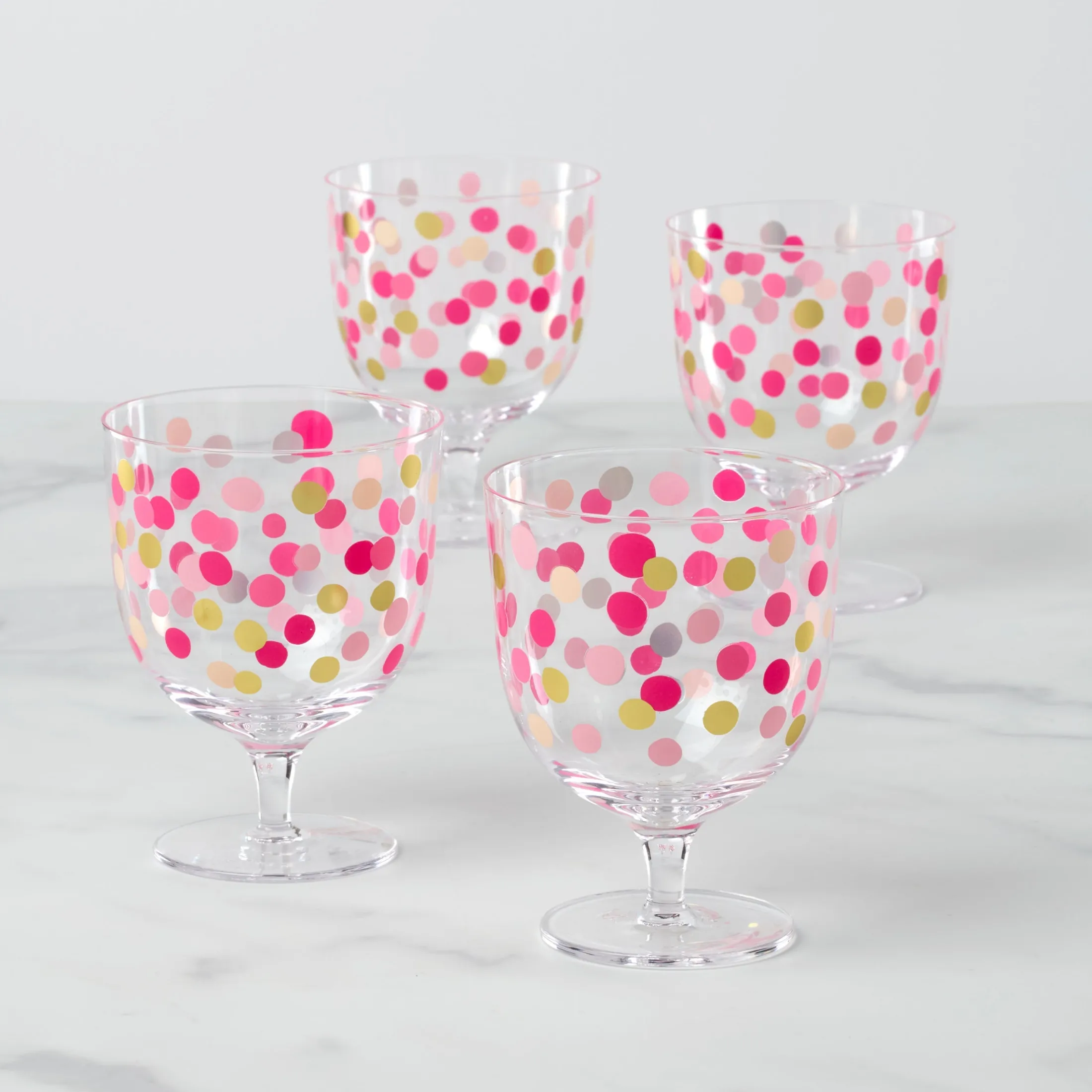 It's Raining Confetti Short Wine Glasses, Set of 4