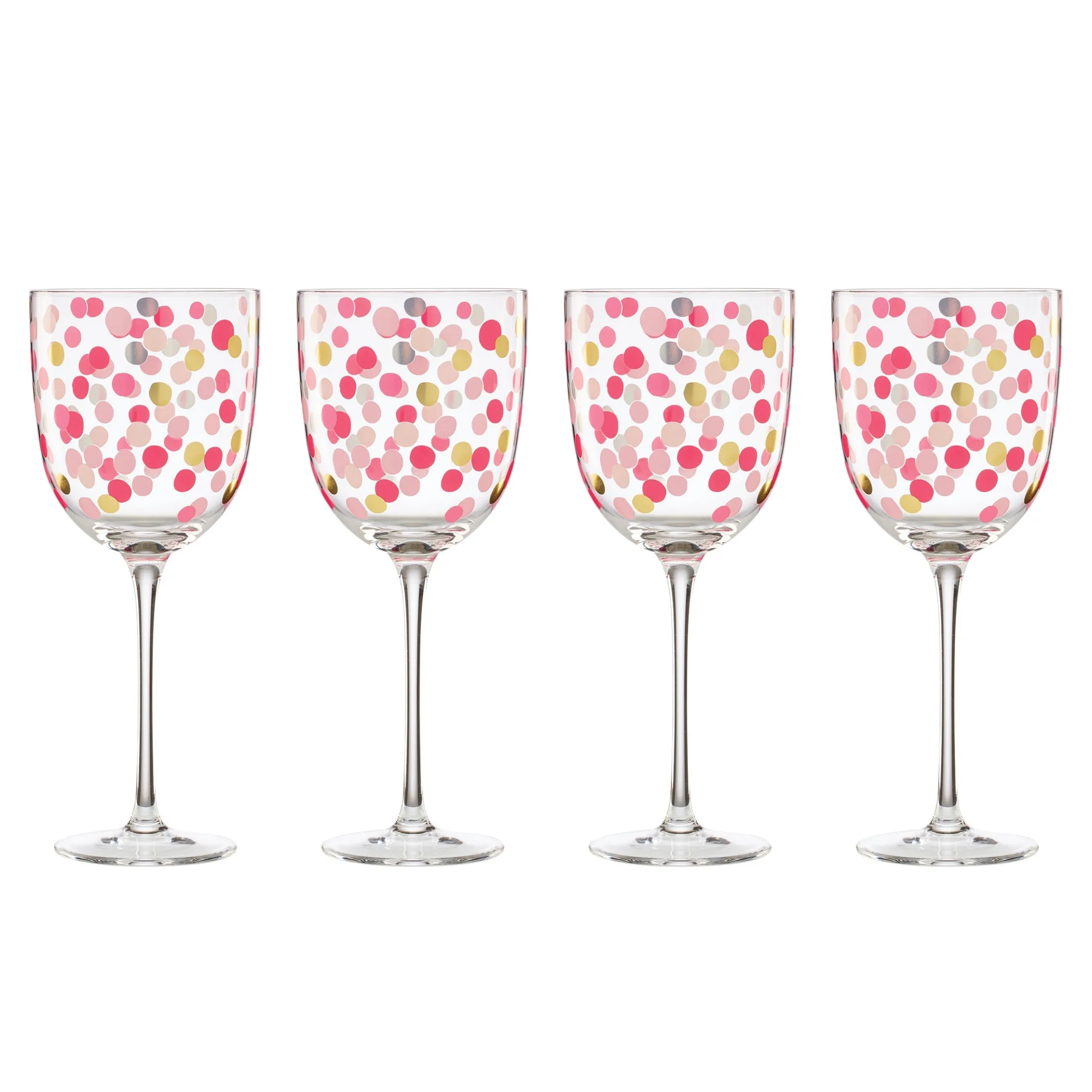 It's Raining Confetti Wine Glasses, Set of 4