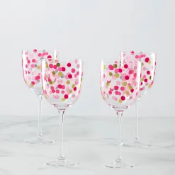 It's Raining Confetti Wine Glasses, Set of 4