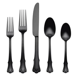 James Street Black Satin 20-Piece Flatware Set