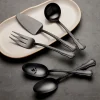 James Street Black Satin 5-Piece Hostess Set
