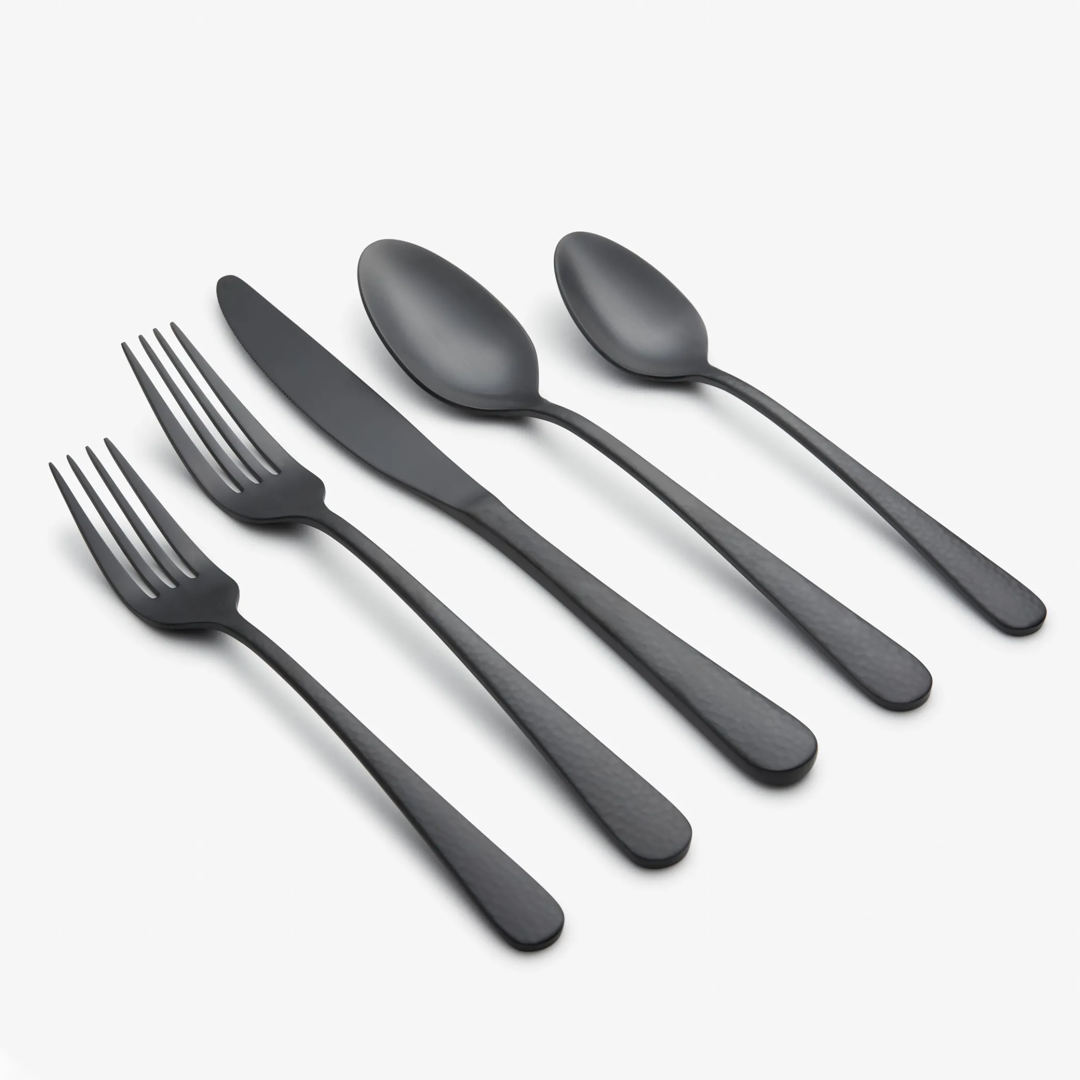 Keene Black Satin 20-Piece Flatware Set