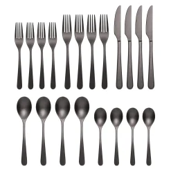 Kenbrook Black Vintage 20-Piece Flatware Set
