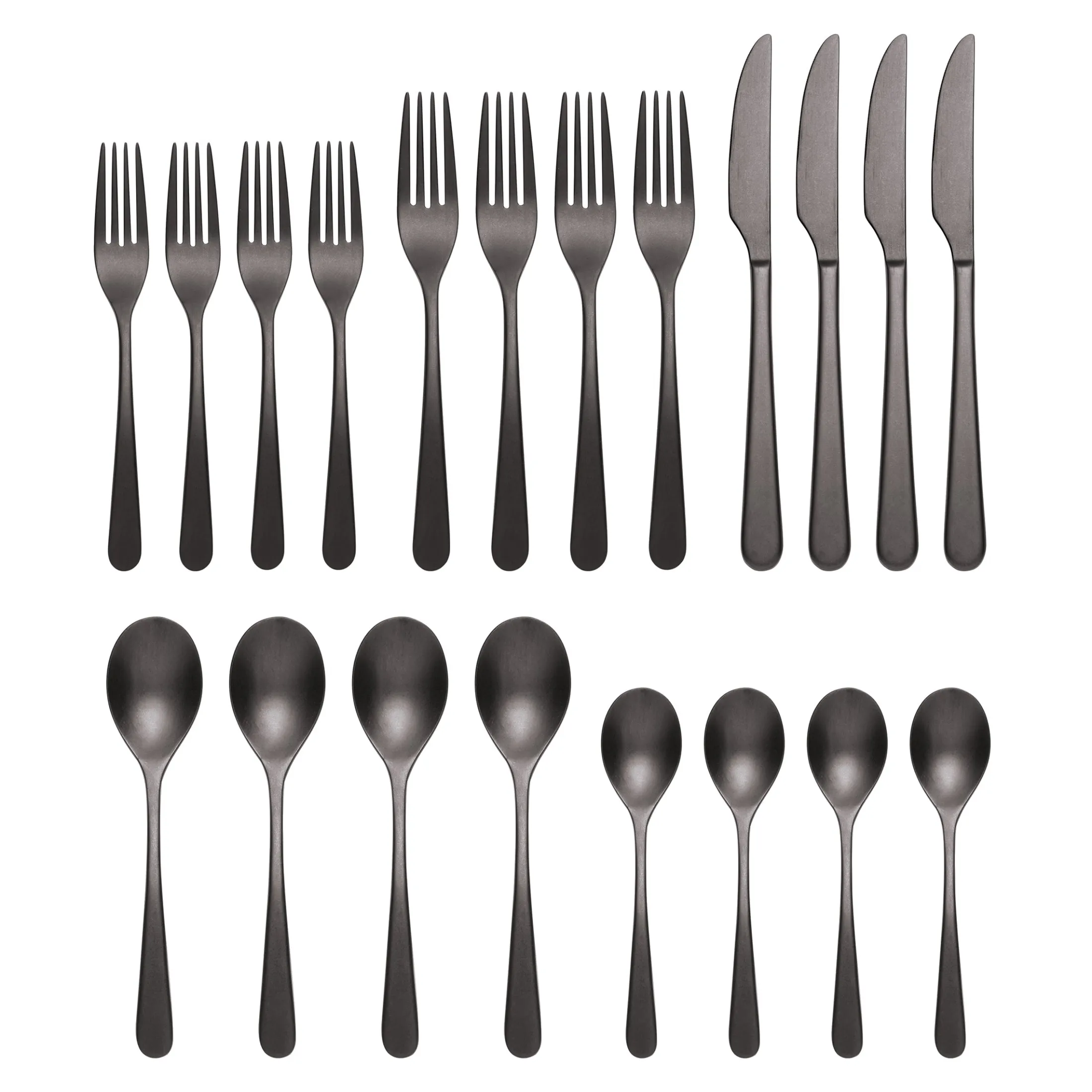 Kenbrook Black Vintage 20-Piece Flatware Set