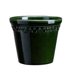 Kobenhavner Glazed Emerald Green 16cm Pot with Saucer