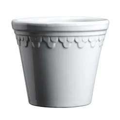Kobenhavner Glazed Mineral White 16cm Pot with Saucer