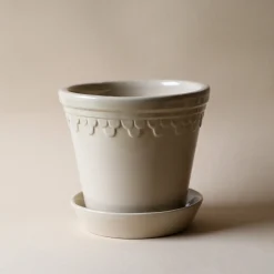 Kobenhavner Glazed Sand Stone 16cm Pot with Saucer