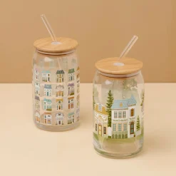Lenox Spice Village Can Cooler Glasses, Set of 2