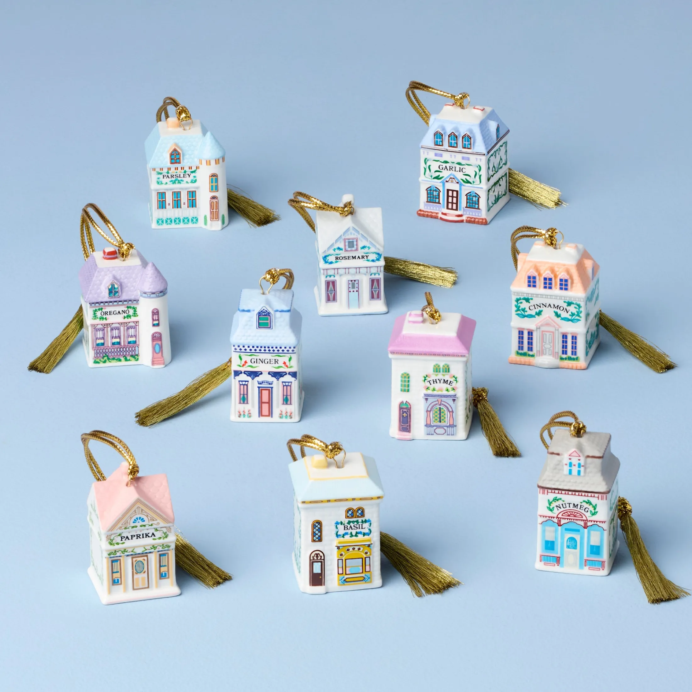 Lenox Spice Village 10-Piece Mini Ornament Set