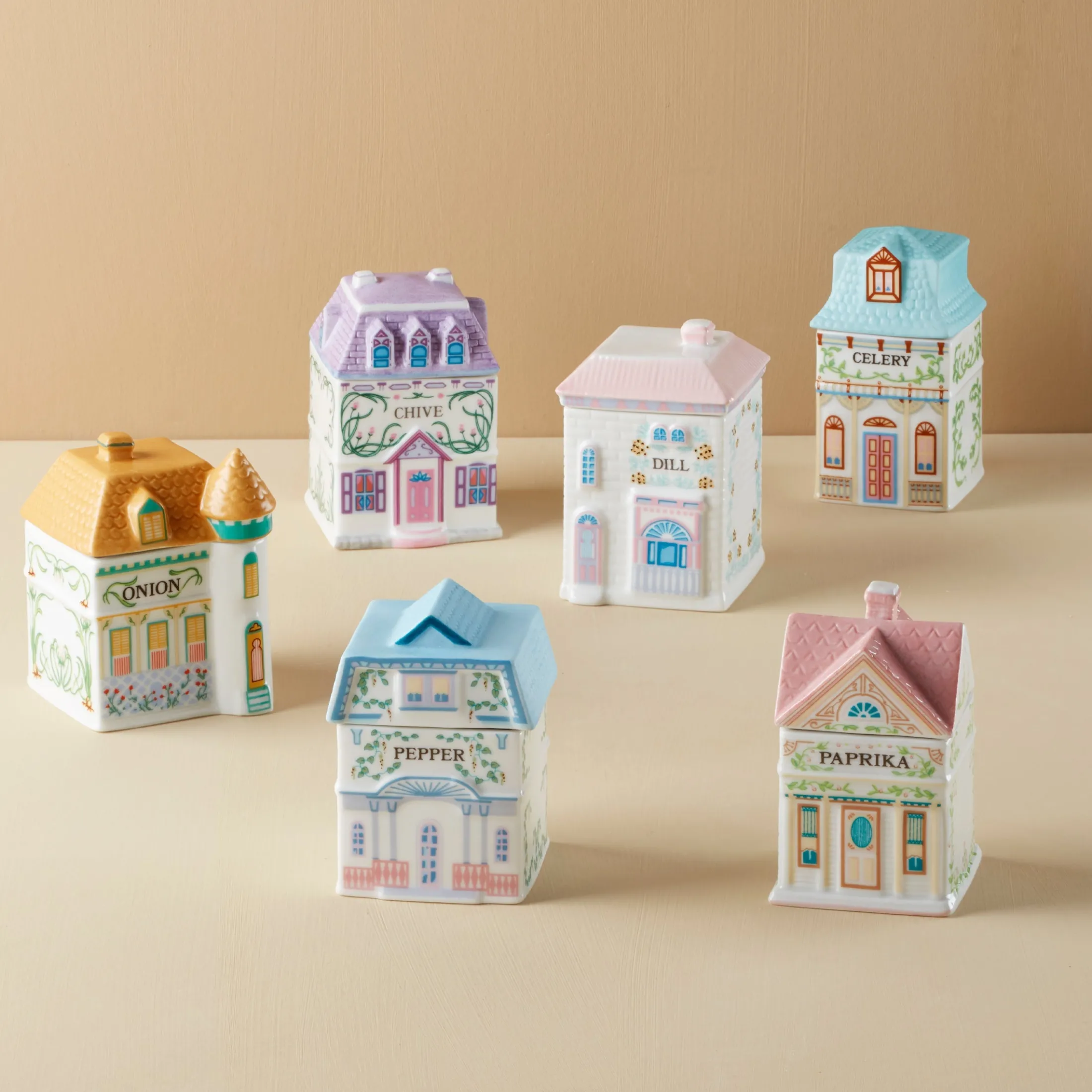 Lenox Spice Village 6-Piece Savory Street Spice Jar Set