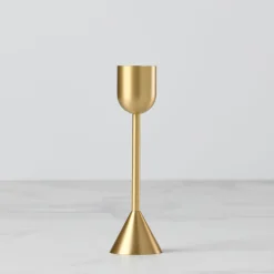 Light Gold Tall Taper Candle Holder