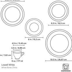 Lowell White 5-Piece Place Setting
