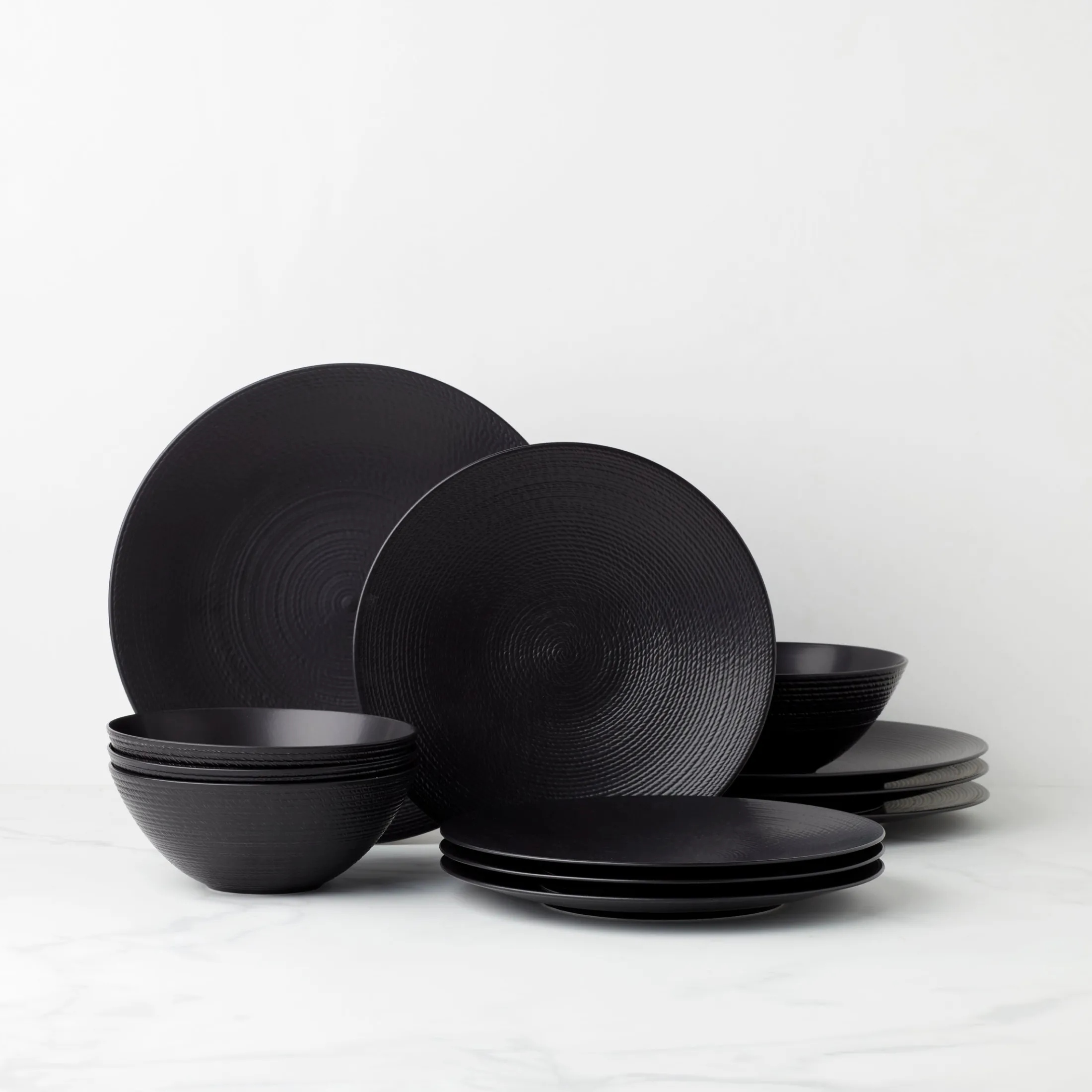 LX Collective Black 12-Piece Dinnerware Set