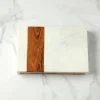 Marble & Wood Serving Board with Cheese Server Set