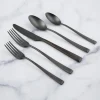 Marlise Black Satin 20-Piece Flatware Set