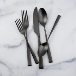 Marlise Black Satin 20-Piece Flatware Set