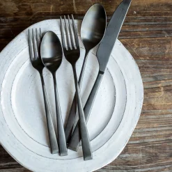 Marlise Black Satin 20-Piece Flatware Set