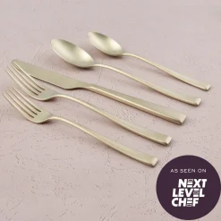 Marlise Champagne Satin 20-Piece Flatware Set