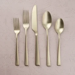 Marlise Champagne Satin 20-Piece Flatware Set