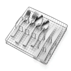 Mena Frost 40-Piece Flatware Set with Chrome Caddy