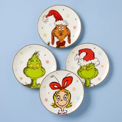 Merry Grinchmas Grinchie Grins Accent Plates, Set of 4
