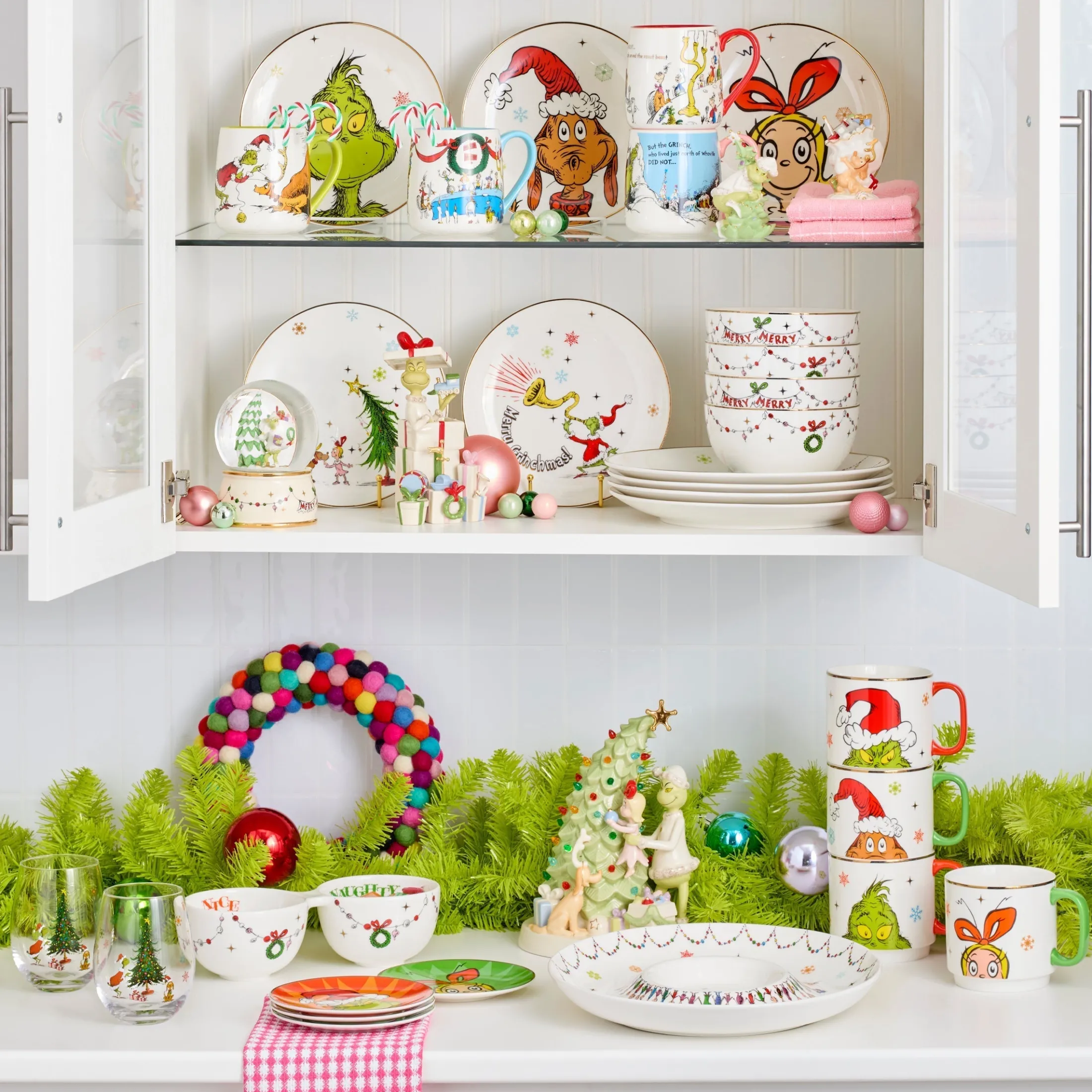 Merry Grinchmas Stackable Mugs, Set of 4