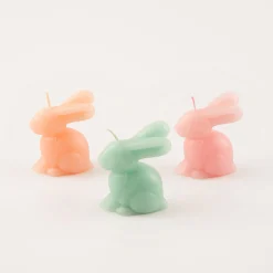 Mini Rainbow Bunny Candles, Set of 6