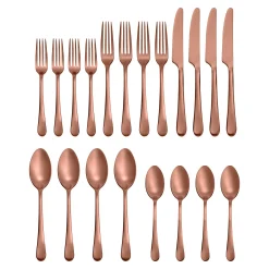 Mirabella Copper Titanium Satin 20-Piece Flatware Set