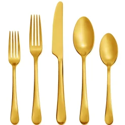 Mirabella Gold Titanium Satin 20-Piece Flatware Set