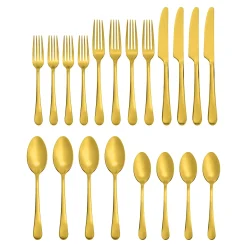 Mirabella Gold Titanium Satin 20-Piece Flatware Set