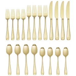 Moda Champagne Satin 20- Piece Flatware Set