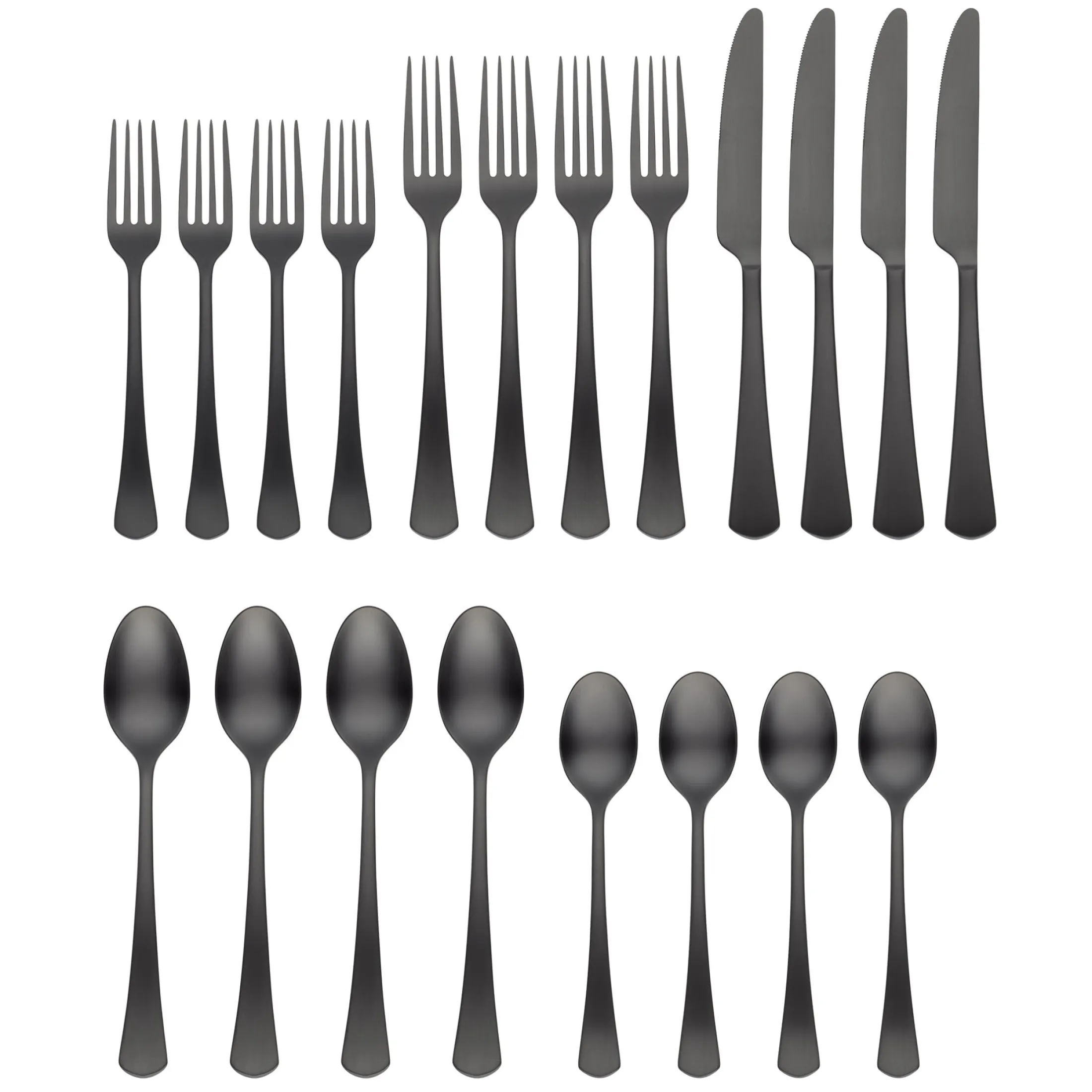 Morgan Black Satin 20-Piece Flatware Set