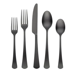 Morgan Black Satin 20-Piece Flatware Set
