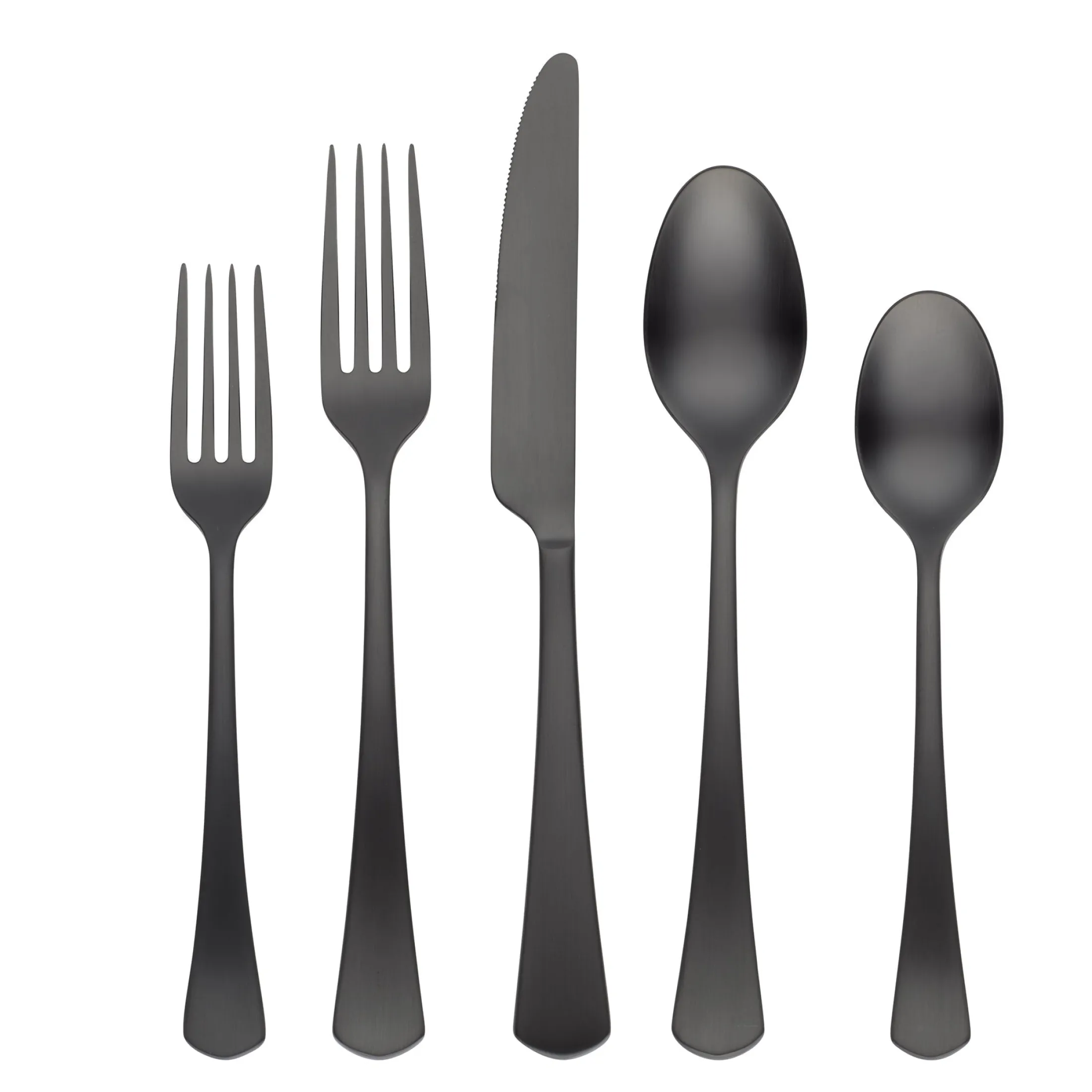 Morgan Black Satin 20-Piece Flatware Set
