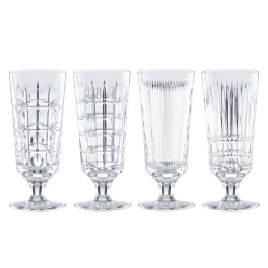New Vintage Crystal Iced Beverage Glasses, Set of 4