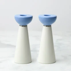 Oak Street Candlestick Holders, Set of 2