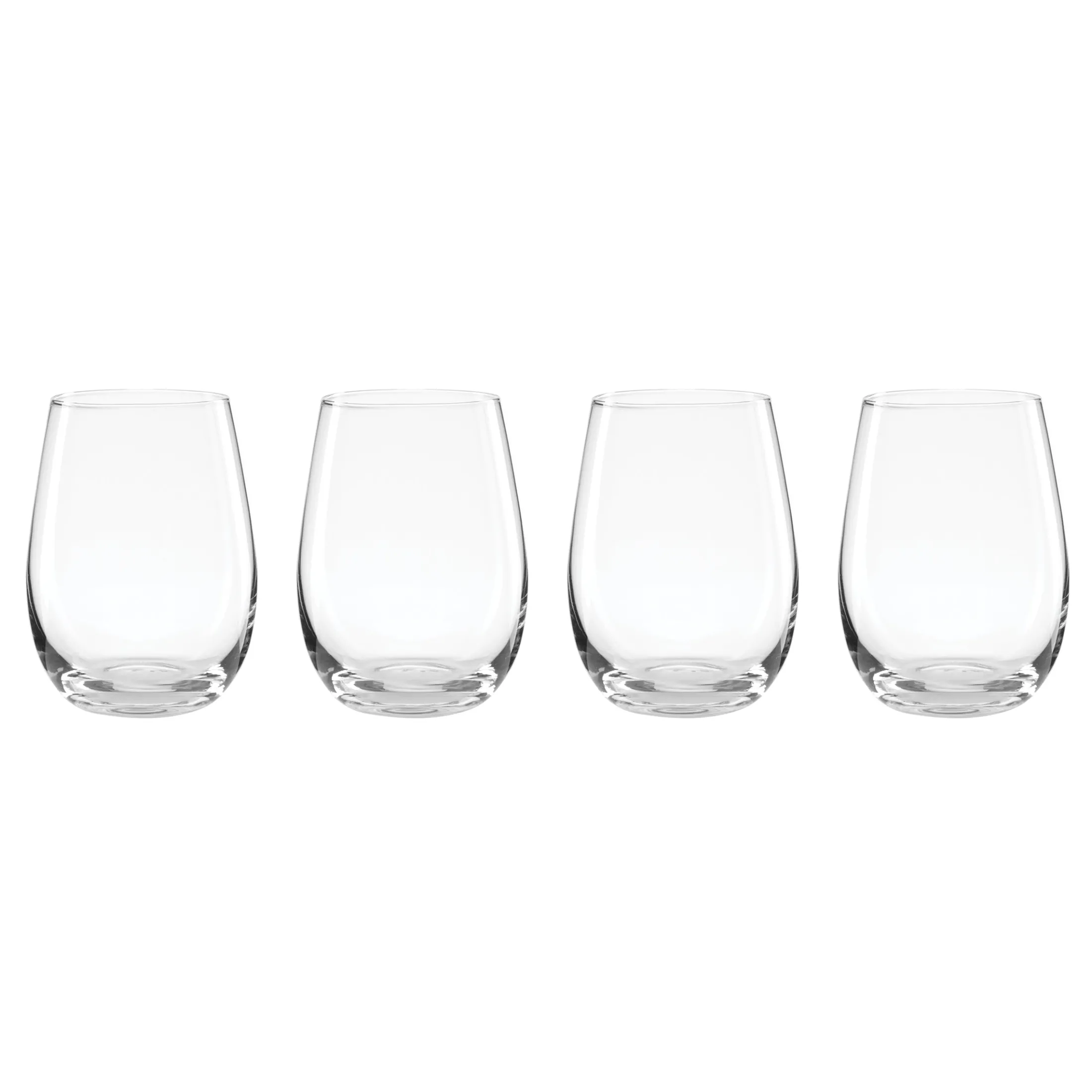 5 O'Clock Stemless Wine Glasses, Set of 4