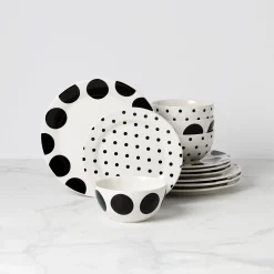On The Dot 12-Piece Dinnerware Set